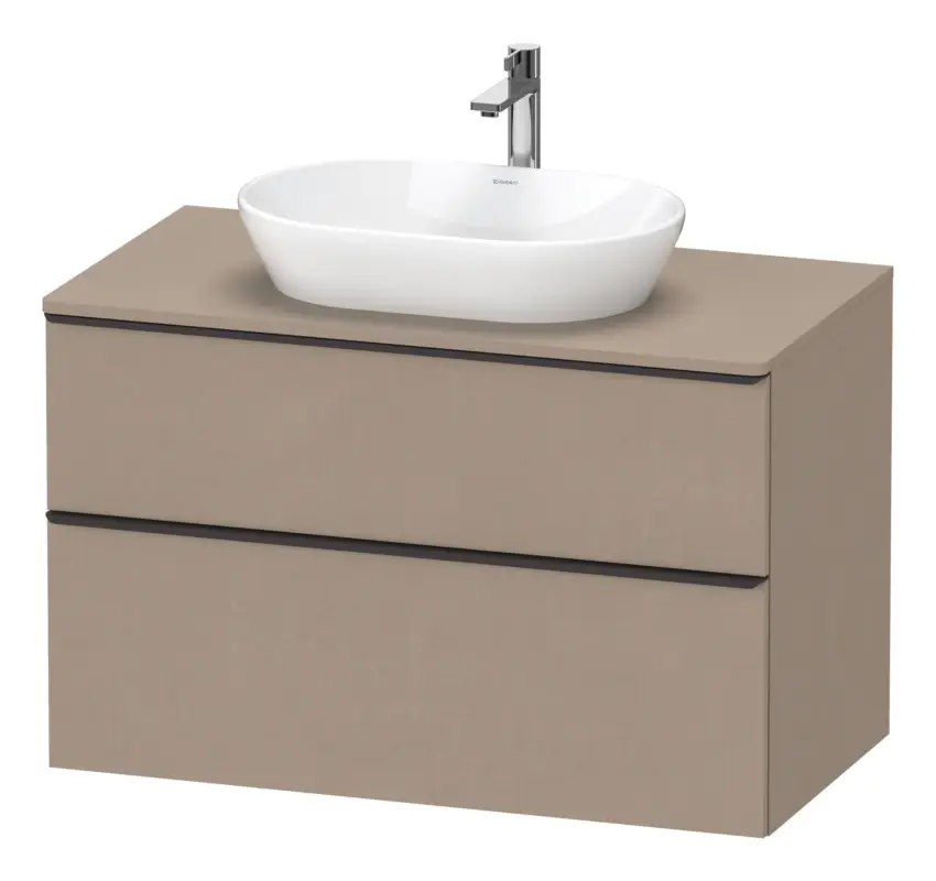 Duravit D-Neo Konsolenwaschtischunterschrank mit 2 Auszügen Griff Diamantschwarz Matt 1000 x 644 x 550 mm - Leinen Matt Online Kaufen