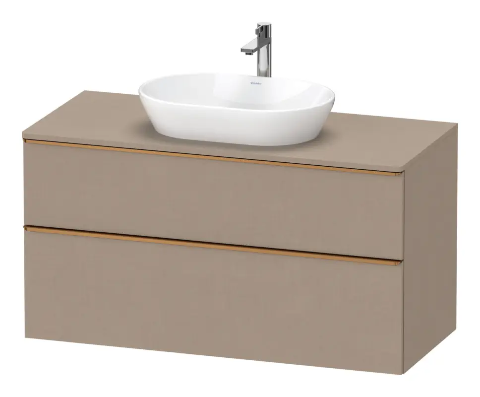 Duravit D-Neo Konsolenwaschtischunterschrank mit 2 Auszügen Griff Bronze Gebürstet 1200 x 644 x 550 mm - Leinen Matt Heißes Angebot
