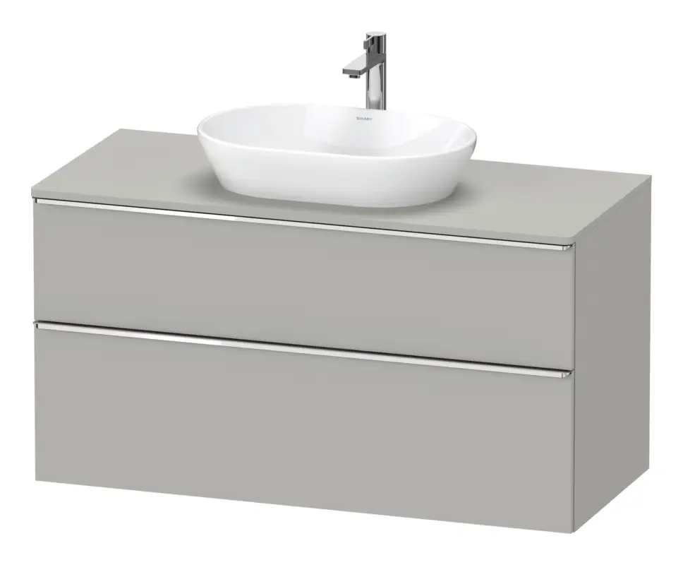 Duravit D-Neo Konsolenwaschtischunterschrank mit 2 Auszügen Griff Chrom Hochglanz 1200 x 644 x 550 mm - Betongrau Matt Sonderaktion