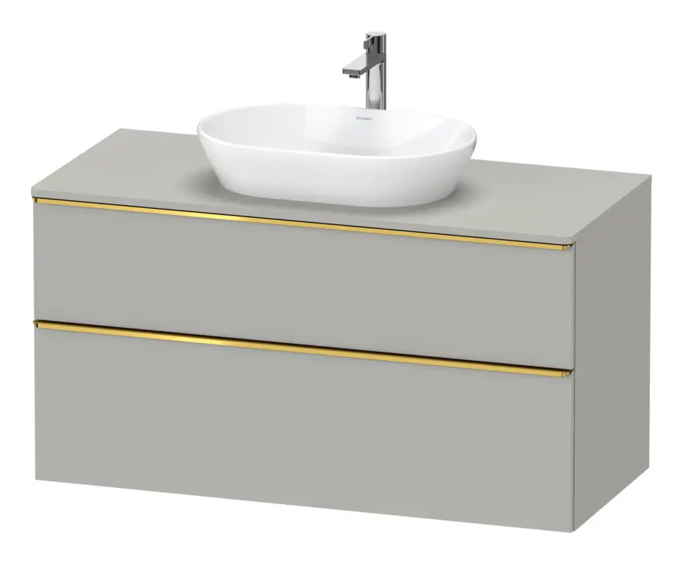 Top-Seller Duravit D-Neo Konsolenwaschtischunterschrank mit 2 Auszügen Griff Gold Poliert 1200 x 644 x 550 mm - Betongrau Matt