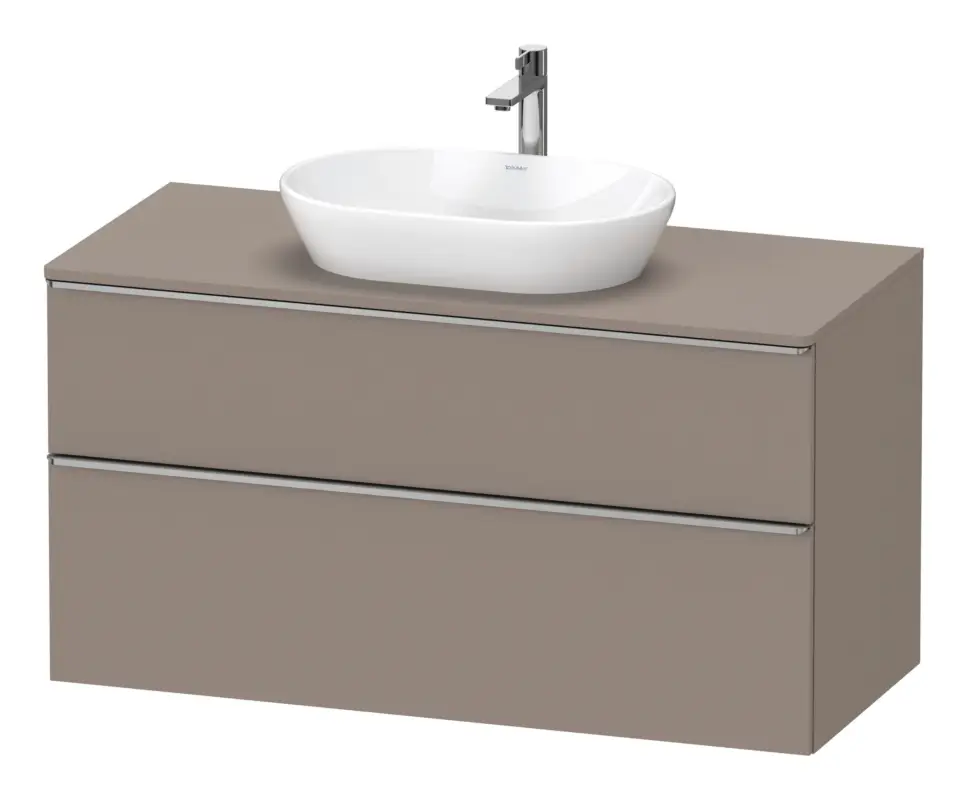 Duravit D-Neo Konsolenwaschtischunterschrank mit 2 Auszügen Griff Edelstahl Gebürstet 1200 x 644 x 550 mm - Basalt Matt Abverkauf