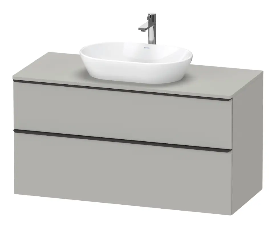 Duravit D-Neo Konsolenwaschtischunterschrank mit 2 Auszügen Griff Diamantschwarz Matt 1200 x 644 x 550 mm - Betongrau Matt Nur Heute