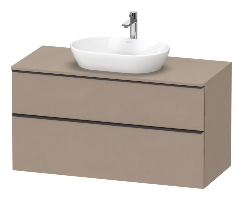 Duravit D-Neo Konsolenwaschtischunterschrank mit 2 Auszügen Griff Diamantschwarz Matt 1200 x 644 x 550 mm - Leinen Matt Mega-Angebot