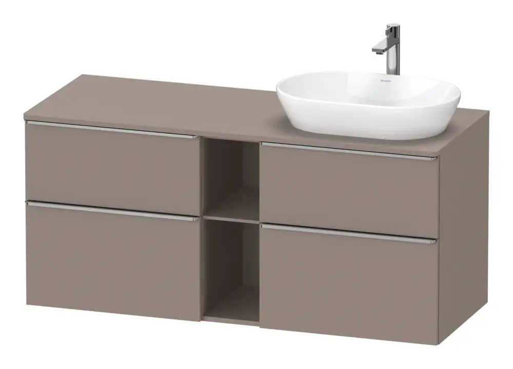 Garantierte Lieferung Duravit D-Neo Konsolenwaschtischunterschrank für Becken rechts mit 4 Auszügen und 2 Fächern Griff Edelstahl Gebürstet 1400 x 644 x 550 mm - Basalt Matt