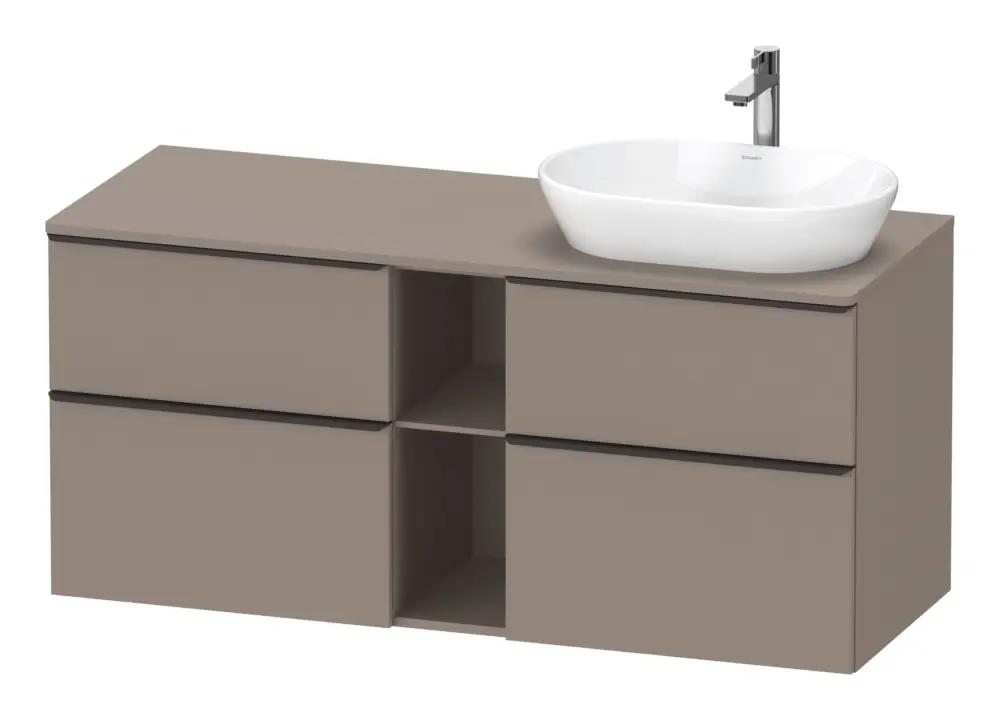 Sichere Zahlung Duravit D-Neo Konsolenwaschtischunterschrank für Becken rechts mit 4 Auszügen und 2 Fächern Griff Diamantschwarz Matt 1400 x 644 x 550 mm - Basalt Matt