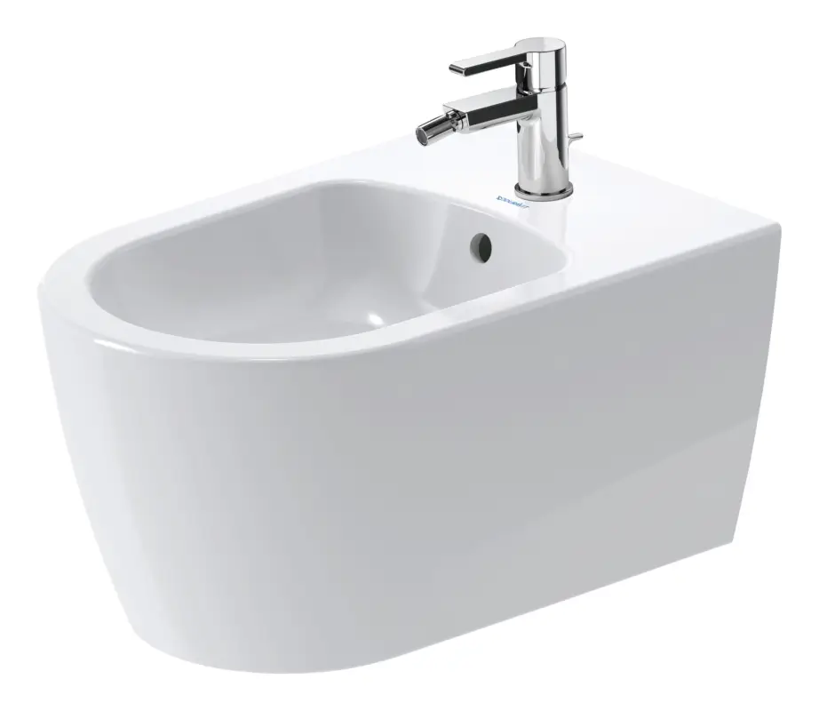 Duravit ME by Starck Bidet wandhängend mit 1 Hahnloch mit Überlauf 370 x 570 mm - Weiß Seidenmatt mit DuraShield Nur Heute