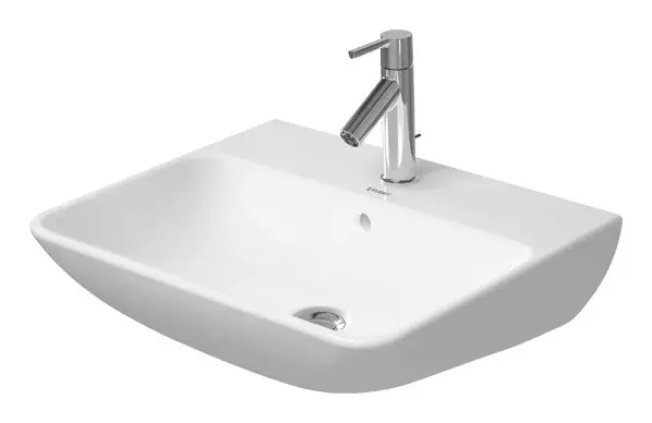 Duravit ME by Starck Waschtisch mit 1 Hahnloch mit Überlauf 550 x 440 mm - Weiß Seidenmatt mit DuraShield Preisknaller