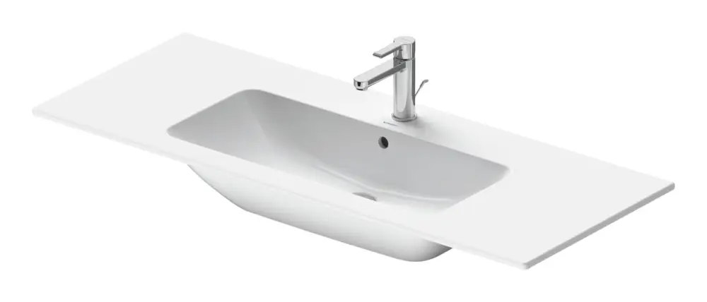 Duravit ME by Starck Möbelwaschtisch mit Ablagen seitlich ohne Hahnloch mit Überlauf 1230 x 490 mm - Weiß Seidenmatt mit DuraShield Billig