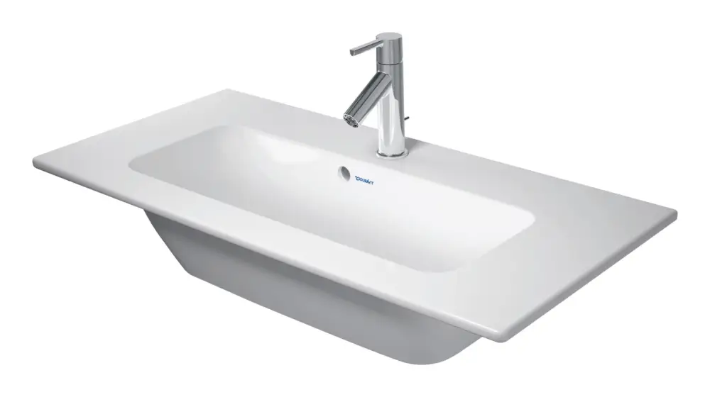 Duravit ME by Starck Möbelwaschtisch ohne Hahnloch mit Überlauf 830 x 400 mm - Weiß Seidenmatt mit DuraShield Sonderaktion