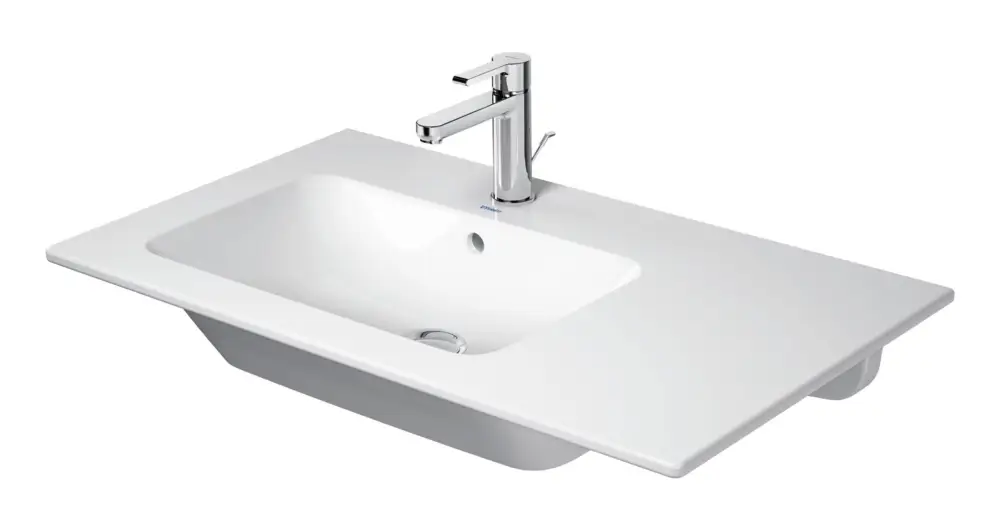 Aktuell Duravit ME by Starck Möbelwaschtisch Becken links ohne Hahnloch mit Überlauf 830 x 490 mm - Weiß Seidenmatt mit DuraShield