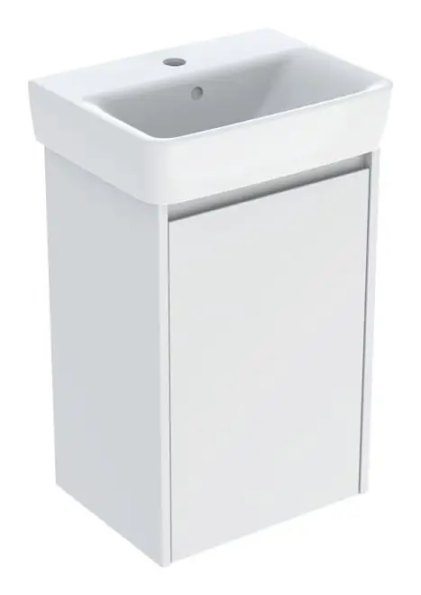 Geberit Renova Plan Komplett-Set mit Handwaschbecken mit 1 Tür 450 x 697 x 340 mm - Weiß lackiert seidenmatt Super-Preis