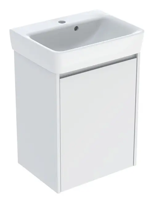 Beliebt Geberit Renova Plan Komplett-Set mit Handwaschbecken mit 1 Tür 500 x 697 x 380 mm - Weiß lackiert seidenmatt