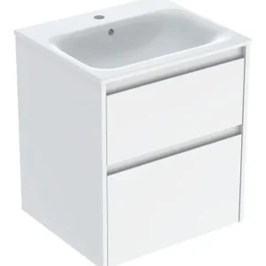 Geberit Renova Plan Komplett-Set mit 2 Schubladen 550 x 621 x 480 mm - Weiß lackiert seidenglanz mit KeraTect Knallerangebot