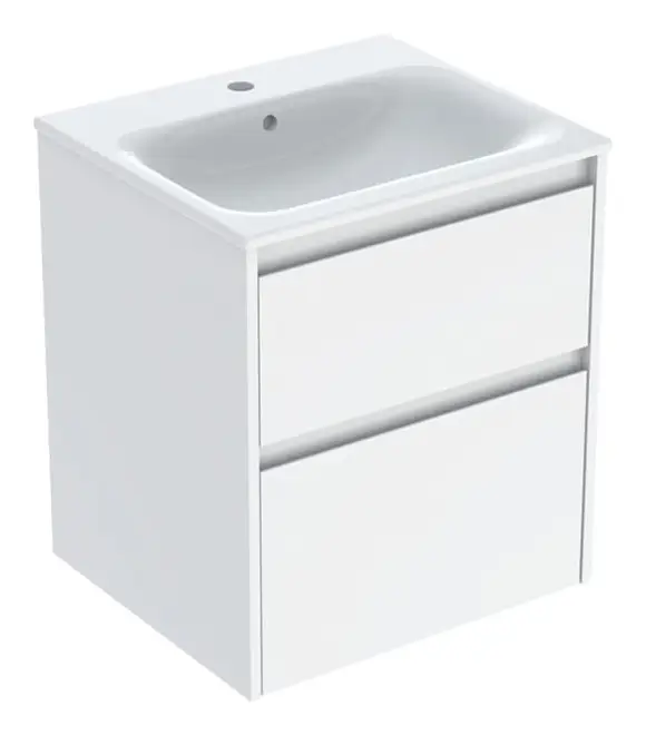 Geberit Renova Plan Komplett-Set mit 2 Schubladen 550 x 621 x 480 mm - Weiß lackiert seidenglanz mit KeraTect Knallerangebot