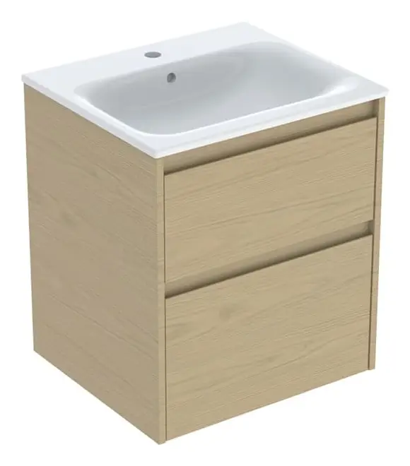 Geberit Renova Plan Komplett-Set mit 2 Schubladen 550 x 621 x 480 mm - Eiche natur Neu