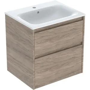 Finale Aktion Geberit Renova Plan Komplett-Set mit 2 Schubladen 600 x 621 x 480 mm - Nussbaum hickory