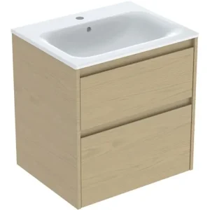 Geberit Renova Plan Komplett-Set mit 2 Schubladen 600 x 621 x 480 mm - Eiche natur mit KeraTect Direkt Vom Hersteller
