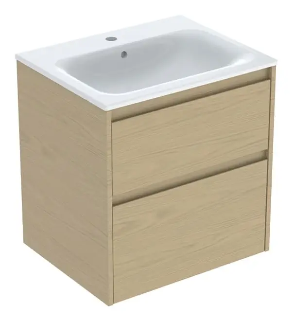 Geberit Renova Plan Komplett-Set mit 2 Schubladen 600 x 621 x 480 mm - Eiche natur mit KeraTect Direkt Vom Hersteller