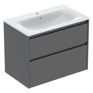 Geberit Renova Plan Komplett-Set mit 2 Schubladen 800 x 621 x 480 mm - Lava lackiert seidenmatt Neu