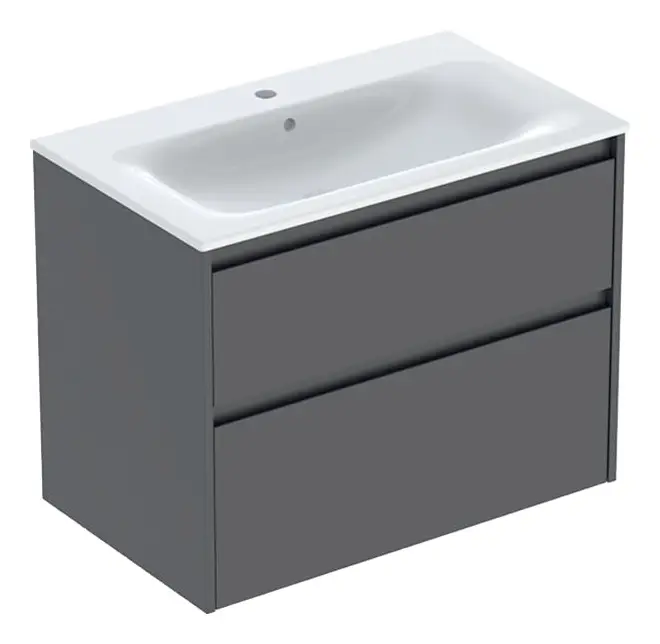 Geberit Renova Plan Komplett-Set mit 2 Schubladen 800 x 621 x 480 mm - Lava lackiert seidenmatt Neu