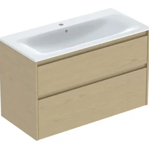 Geberit Renova Plan Komplett-Set mit 2 Schubladen 1000 x 621 x 480 mm - Eiche natur Begrenztes Angebot