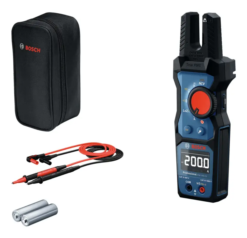 Sonderangebot Bosch Professional Gabelstromzange GFM 1000-15 mit 2 x 1,5 V Batterie LR6 (AA) - in Tasche