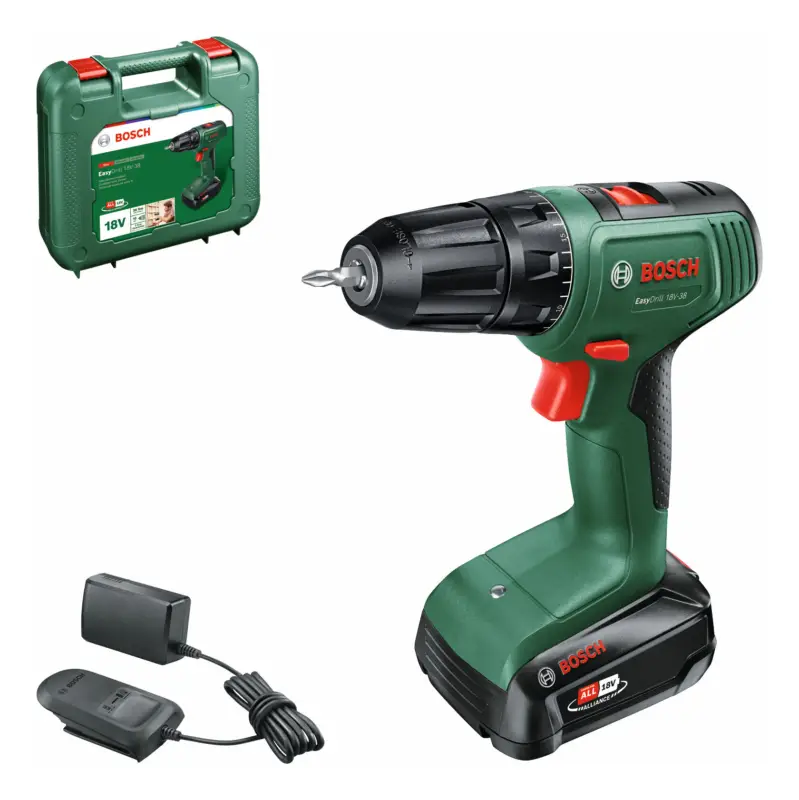 Bosch Akku-Bohrschrauber EasyDrill 18V-38 mit 1x Akku 1,5 Ah - im Tragekoffer Markenprodukt