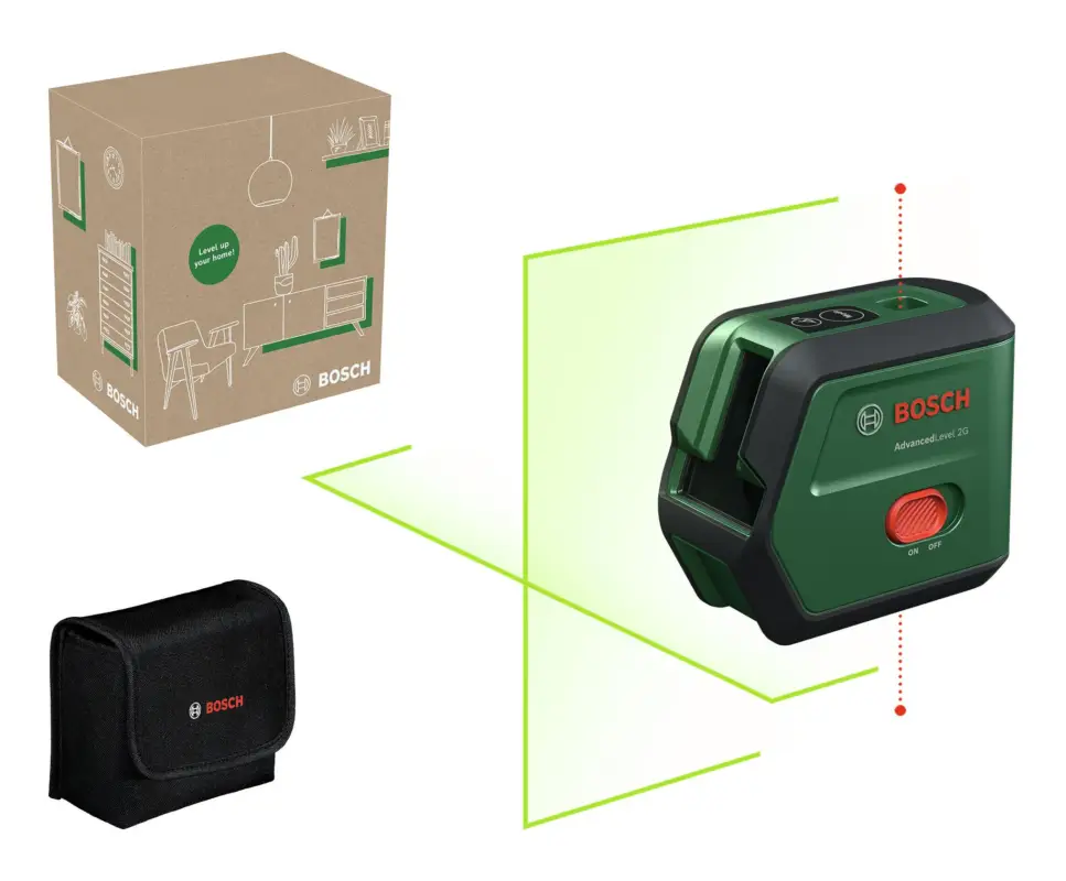 Neuheit Bosch Kreuzlinien-Laser AdvancedLevel 2G mit 1x Akku 3,6V 2 Ah - in Tasche