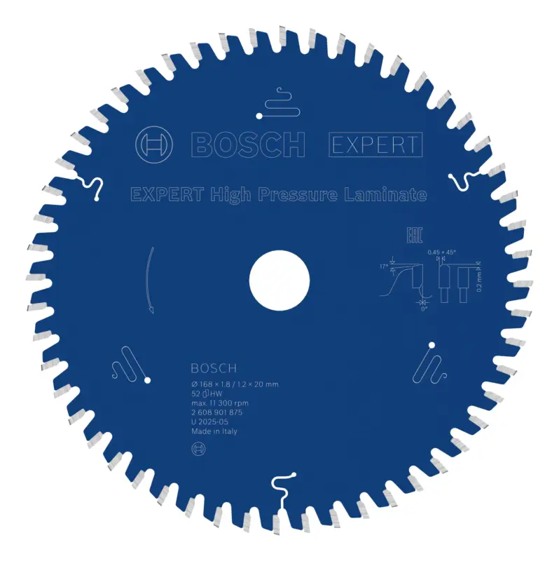Rabatt Bosch Expert High Pressure Laminate Kreissägeblatt, 168 x 1,8/1,2 x 20 mm, 52 Zähne
