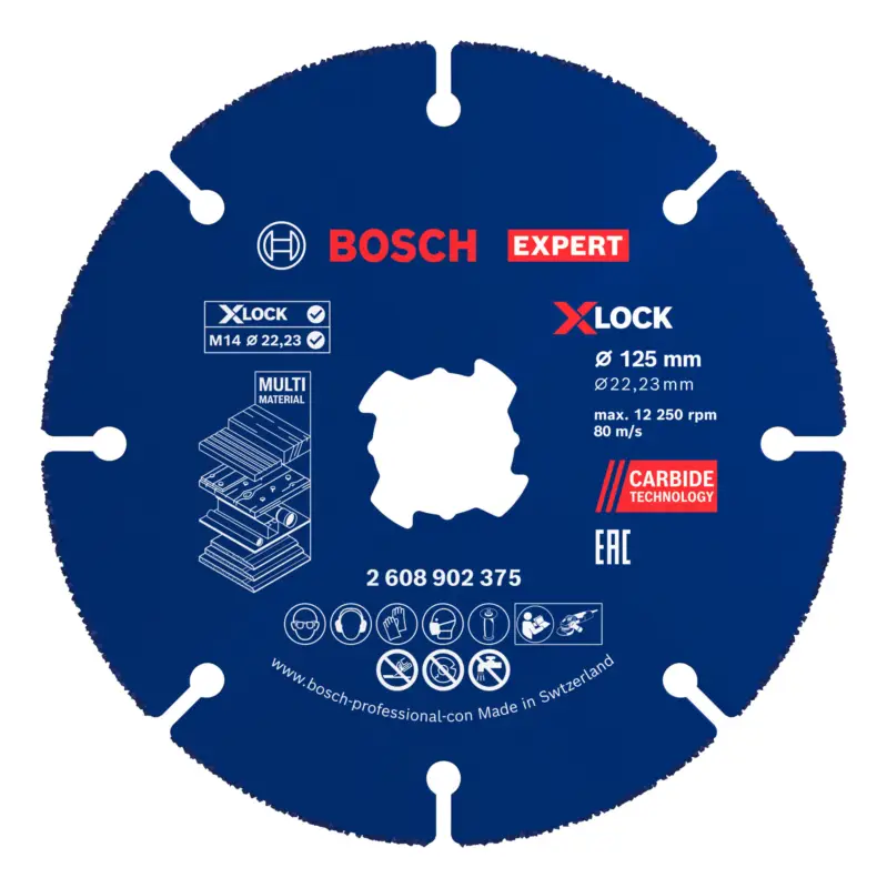 Neu Bosch Expert MultiMaterial Carbide-Trennscheibe, 125 x 22,23 mm, X-Lock - 10er Pack