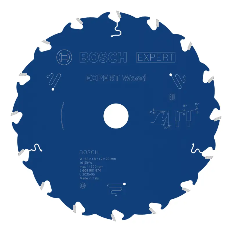 Markenware Bosch Expert Wood Kreissägeblatt, 168 x 1,8/1,2 x 20 mm, 16 Zähne