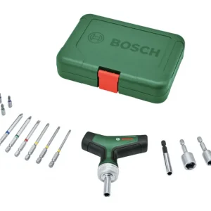 Abverkauf Bosch Handwerkzeug Bit-Ratschenschraubendreher-Set T-Griff, 22-teilig (Verpackungseinheit 3 Sets)