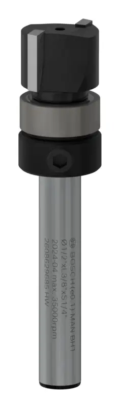 Neuheit Bosch Pro Bündigfräser mit oberen Kugellager, D 1/2", L 3/8", S 1/4"