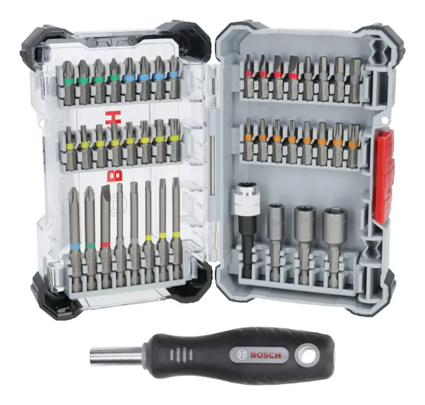 Markenware Bosch Zubehör Extra Hard Schrauberbit-Set, 44+1-teilig (Verpackungseinheit 3 Sets)