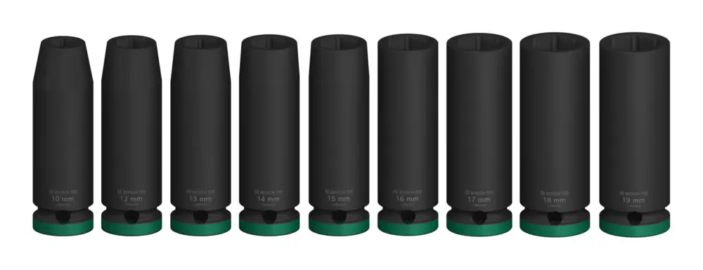 Bosch Pro Impact Steckschlüsselsatz-Set, 1/2", tief, 9-teilig Markenprodukt