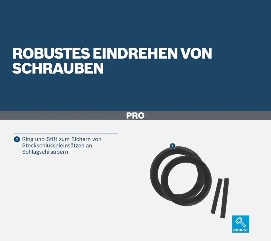 Saisonangebot Bosch Pro Set mit Haltering und Stift für Impact Steckschlüsseleinsätze, 1/4", 4-teilig (Verpackungseinheit 5 Sets)