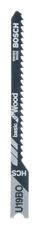 Bosch Zubehör Stichsägeblatt HCS, U 19 BO Basic for Wood - 2er Pack Geprüft