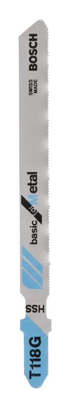 Bosch Zubehör Stichsägeblatt HSS, T 118 G Basic for Metal - 2er Pack (Verpackungseinheit 5 Stück) Markenware