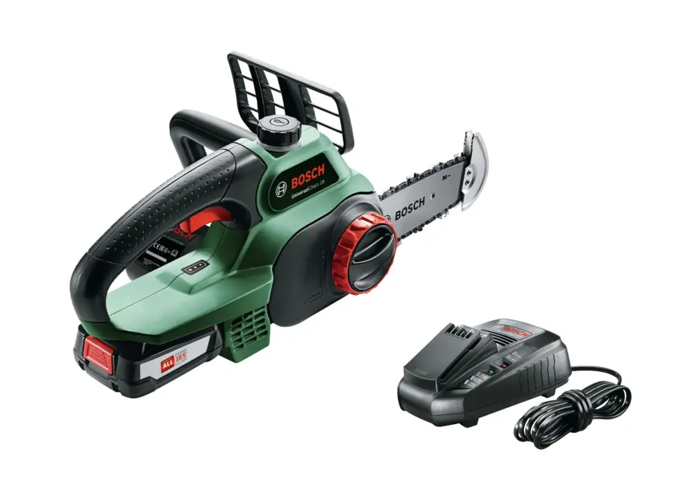 Markenware Bosch Garten Akku-Kettensäge UniversalChain 18 mit 1x Akku 2,5 Ah - im Karton