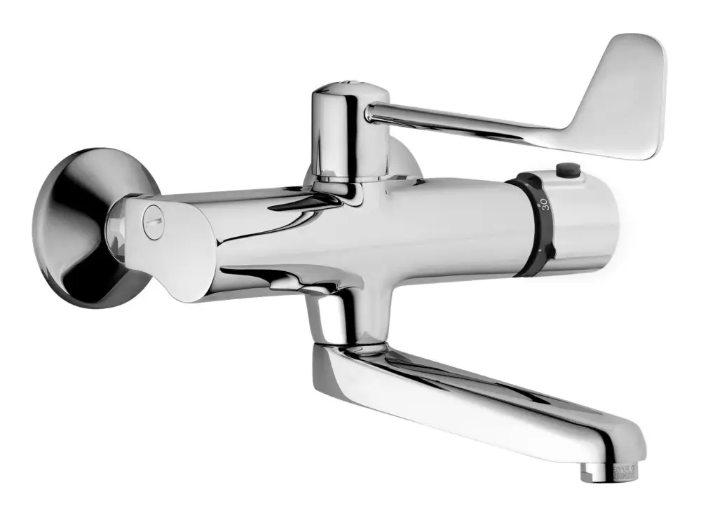 Hansa Hansatempra Wasch-/Spültisch-Einhand-Wandbatterie für Wandaufbau mit Verbrühschutz und Armhebel-Absperrventil Ausladung 245 mm Rabatt