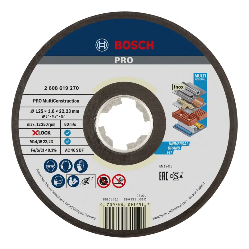 Kracherpreis Bosch Pro Multi Material X-Lock Trennscheibe, gerade, 125 x 1,6 x 22,23 mm (Verpackungseinheit 25 Stück)