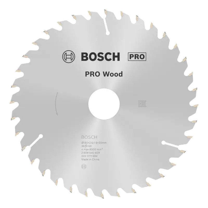 Bosch Pro Wood cordless Kreissägeblatt, 180 x 2,6 x 30 mm, 36 Zähne, für Akku-Handkreissägen Echt