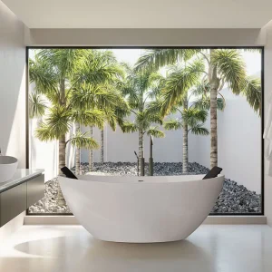 Abverkauf Hoesch Namur Freistehende Badewanne 1600 x 750 mm - Weiß / Chrom