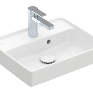 Versand Am Gleichen Tag Villeroy & Boch Collaro Handwaschbecken mit Überlauf 450 x 370 x 150 mm - Stone White mit CeramicPlus