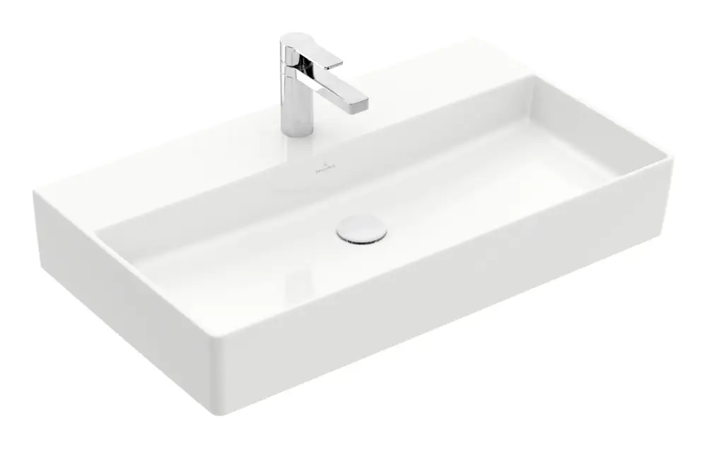 Top-Preis Villeroy & Boch Memento 2.0 Waschbecken für Möbel mit 1 Hahnloch ohne Überlauf Unterseite geschliffen 800 x 470 x 140 mm - Weiß Alpin