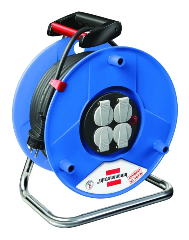 Mega-Angebot Brennenstuhl Kabeltrommel Kunststoff 50m H05VV-F 3 x 1,5 mm IP20 4xSteckdosen mit thermischem Schutz