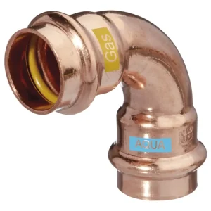 Günstig Hermann Schmidt Bogen V-Press Copper AQUAGAS 90 Grad, I/I, 18 x 18 mm