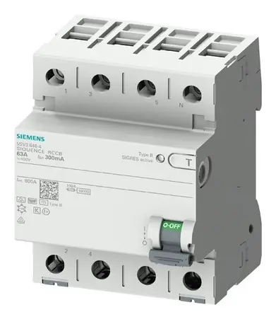Siemens FI-Schutzschalter B 4p SENTRON 400V 40A 0,3A selektiver-Typ 4TE DIN-Schiene (REG) Sofort Bestellen
