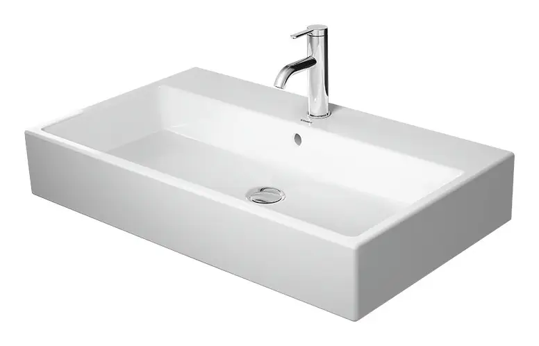 Highlight Duravit Vero Air Waschtisch geschliffen 1 Hahnloch mit Überlauf 800 x 470 mm - Weiß Hochglanz