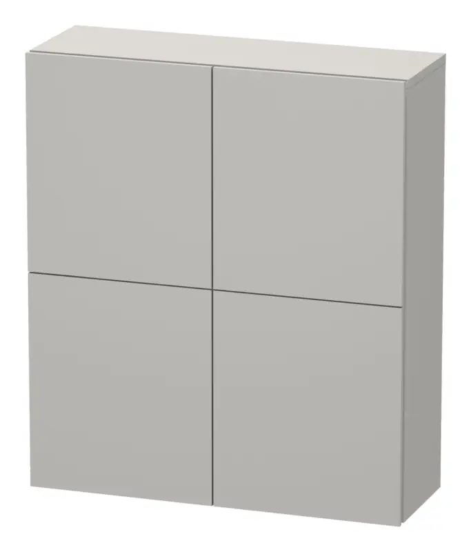 Nur Heute Duravit L-Cube Halbhochschrank mit 2 Türen 700 x 800 x 243 mm - Betongrau Matt